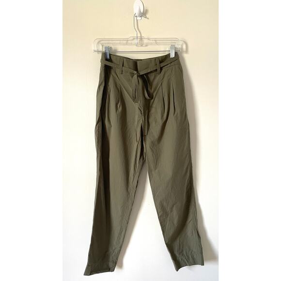 Everlane Poplin High Rise Pleated Cotton Pleated Chino Pants Green Size 2 - Picture 4 of 12